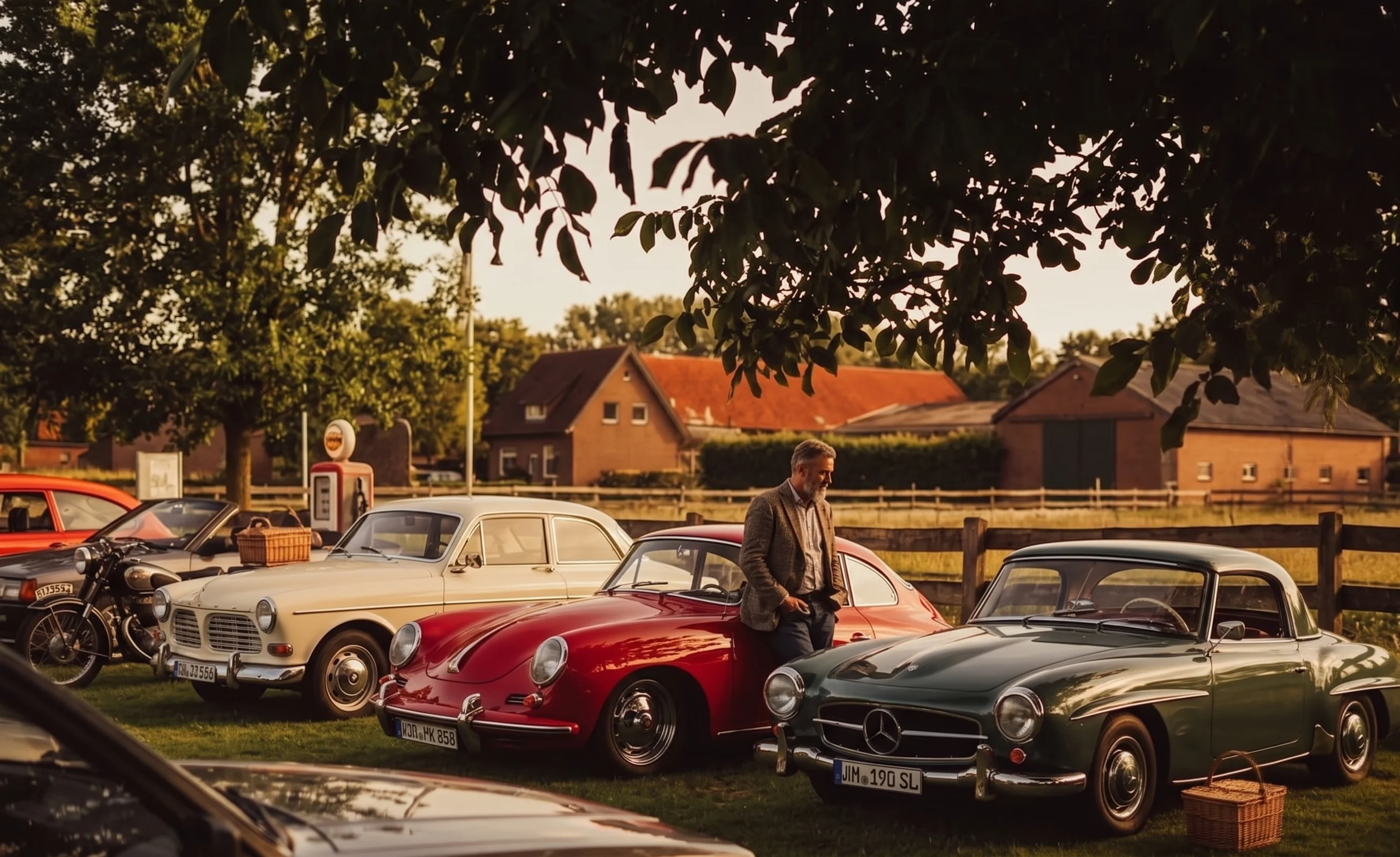 Glänzender Oldtimer vorbereitet für Cars & Cakes Minden